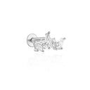 CANNER 1PC Ins Simple Flat Head Stud Earring Women 925 Silver