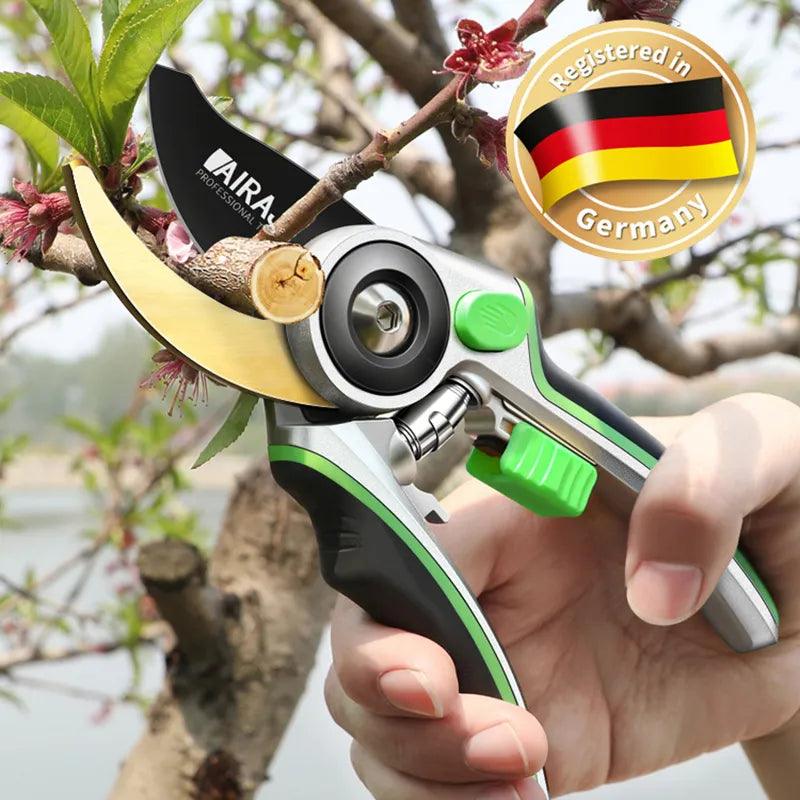 AIRAJ Precision Pruning Shears: Effortless Cutting, Comfortable Grip, Durable Quality  ourlum.com   