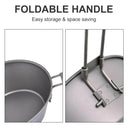 Lightweight Titanium Camping Bowl with Foldable Handle