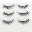 NEW 3D Mink Lashes Natural short Full Strip Lashes Transparent terrier Short Mink Lashes Style False Eyelashes  ourlum.com 3pairs LX03  