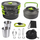 Compact Outdoor Camping Cookware Set with Foldable Cutlery