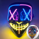 Halloween LED Purge Neon Light Up Mask With LED Gloves