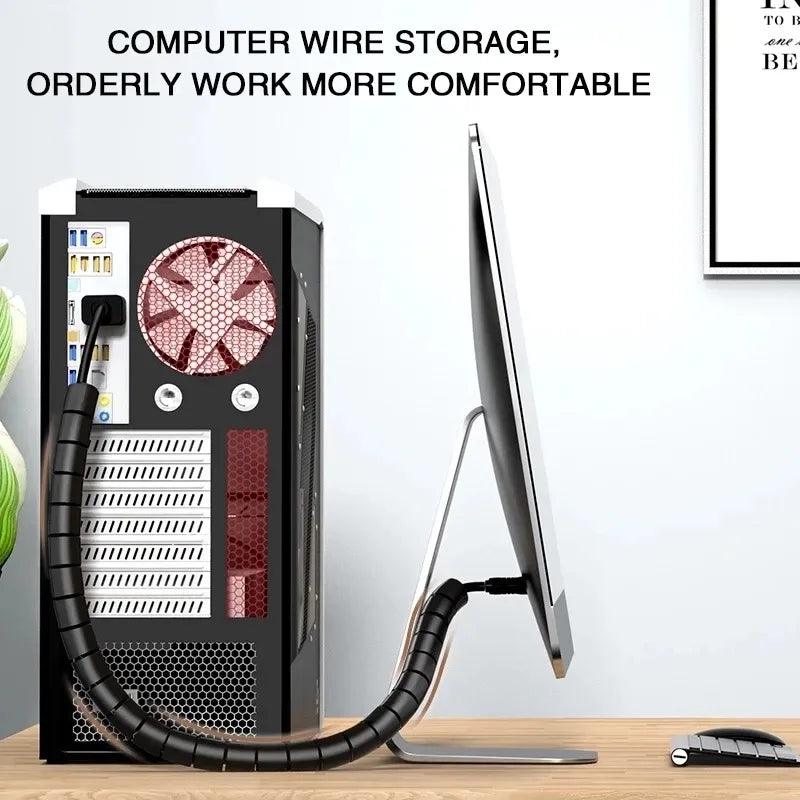 Flexible Cable Management Spiral Protector - Organize Cords and Protect Wires, 2M/1M, 16/10mm  ourlum.com   
