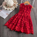 Charming Red Lace Princess Dress - Perfect for Parties