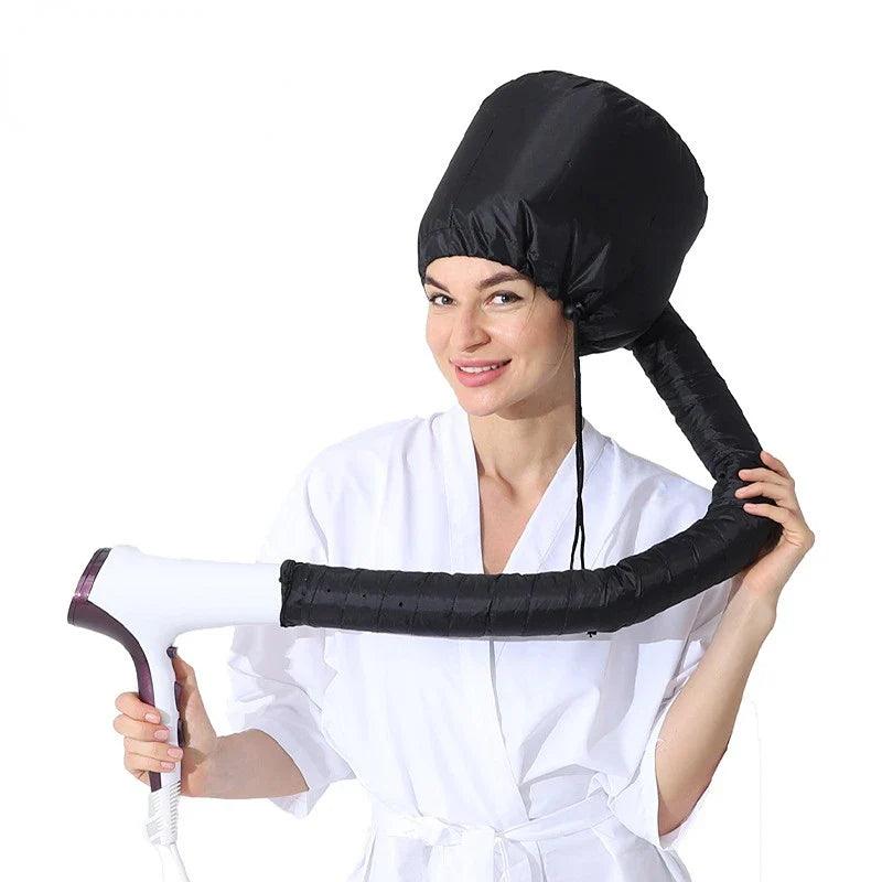 Hair Perm Portable Soft Hair Drying Cap Bonnet Hood Hat Blow Dryer Attachment Dry Hair Cream Cap wholesale satin bonnets  ourlum.com black  