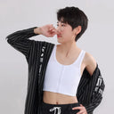 Chest Breast Binder Trans Crop Top Bandage Zipper Bra Tank