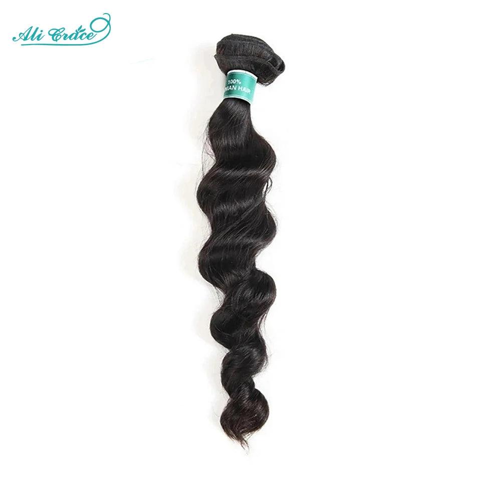 Brazilian Loose Wave Human Hair Bundles - ALI GRACE Extensions with Remy Hair  ourlum.com Remy Hair CHINA 22inches 1PC