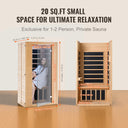 VEVOR Compact Far Infrared Hemlock Wood Sauna for Home