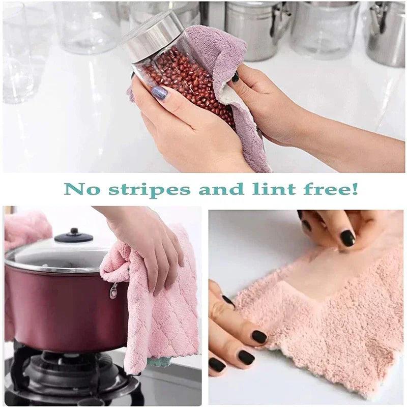 Microfiber Kitchen Cleaning Cloth: Effortless Shine & Cleanliness  ourlum.com   