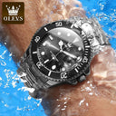 OLEVS Men's Stainless Steel Business Waterproof Watch Stylish Quartz