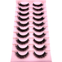 7/8/9/10Pairs Eyelashes Makeup Soft Fluffy 3D Mink False Eyelashes Thick HandMade Volume Mink Lashes Faux Cils Natural Fake Lash  ourlum.com Black 10pairs-RX-4  