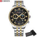 CURREN 2023 Men's Waterproof Chronograph Watch with Luminous Hands - Stylish Stainless Steel Sport Timepiece  OurLum.com silver gold box CHINA 