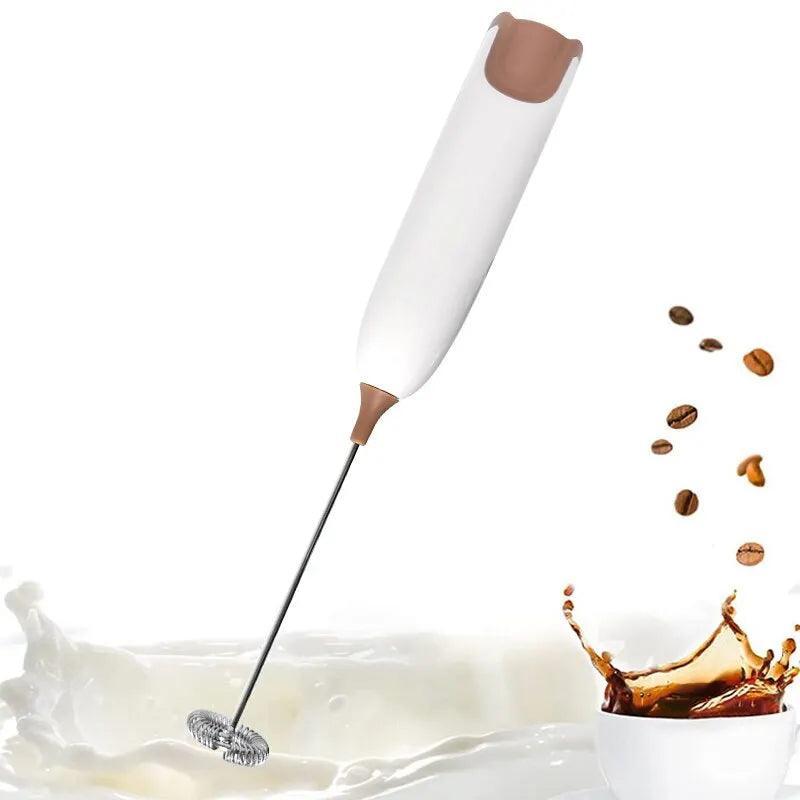 Electric Handheld Frother - Battery-Powered Portable Mixer for Coffee, Cappuccino, Eggs, and Cocktails  ourlum.com   