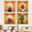 PVC Creative Green Plant Simulate 3D Wallpapers Self Adhesive Wall Stickers