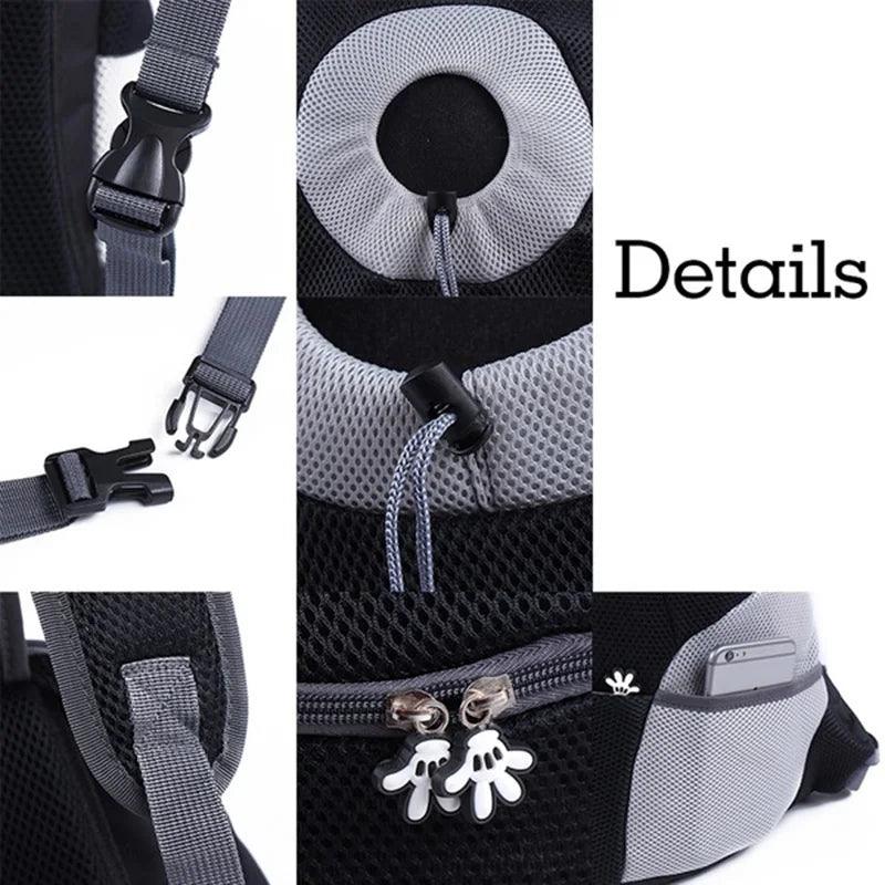 Pet Dog Carrier Backpack: Portable Mesh Outdoor Hiking Front Bag for Pet Travel  ourlum.com   