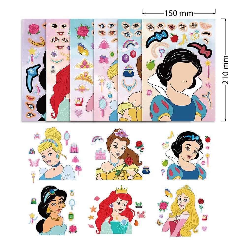 Disney Princess Puzzle Stickers: Creative DIY Cartoon Educational Toys  ourlum.com   