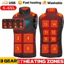 New 17 Heated Vest Jacket Fashion for Men Women Winter