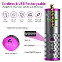 Cordless Curling Iron USB Rechargeable Portable Hair Curler