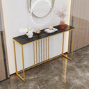 47.2 Inch Extra Long Console Table Sintered Top Gold Legs