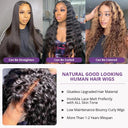 30 Inch Kinky Curly Lace Frontal Wig Transparent Human Hair