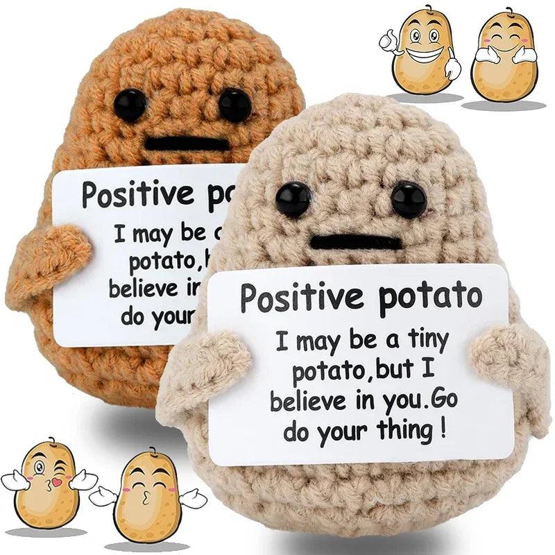 Positive Energy Potato Handmade Plush Doll: Spread Joy with Cozy Wool and Smiles  ourlum.com   