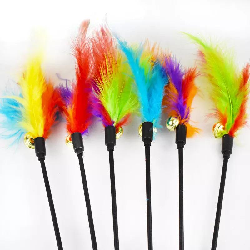 Funny Kitten Cat Teaser Interactive Feather Toy Rod for Pet Cats  ourlum.com   