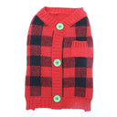 Cozy Snowman Print Winter Pet Sweater for Dogs and Cats  ourlum.com Red and Black Grid XS 