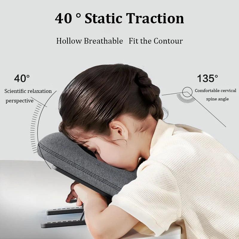 Ergonomic Folding Memory Foam Nap Pillow for Cervical Support - Portable Comfort for Office and Travel