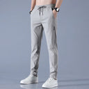 Ice Silk Men's Pants 2023 Summer New Black Gray Casual Wear