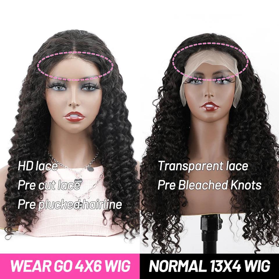 Ready-To-Go Brazilian Deep Wave Lace Front Wig - HD Lace Closure - Pre-Bleached Knots - Pre-Plucked Human Hair Wig  ourlum.com   