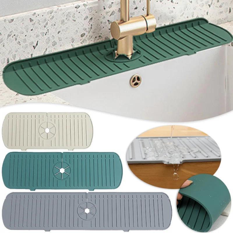 Kitchen Sink Splash Guard Silicone Mat with Water Ripple Design - Countertop and Bathroom Protector  ourlum.com   