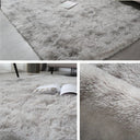 Gray Carpet for Living Room Plush Rug Soft Velvet Mats