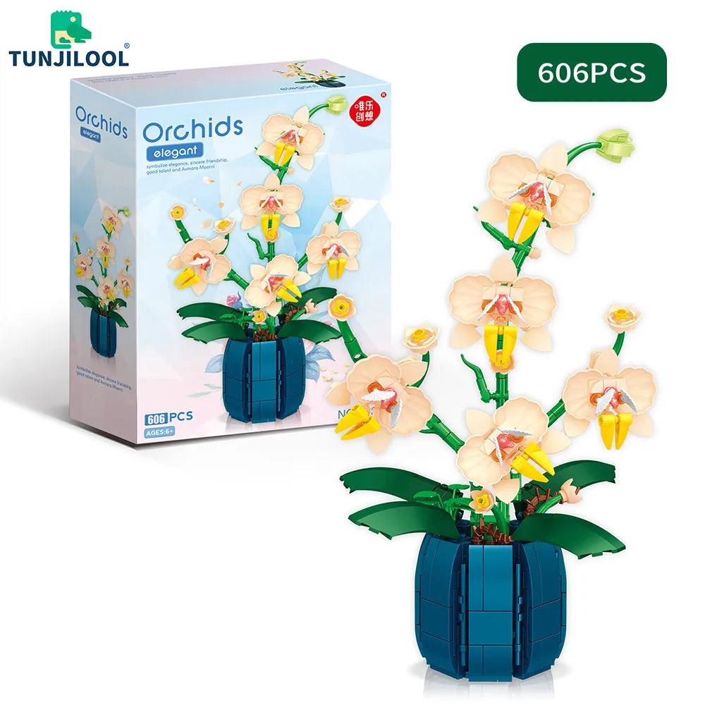 Orchid Flower Building Blocks - Romantic Home Decor Toy-Girls Gift  ourlum.com   