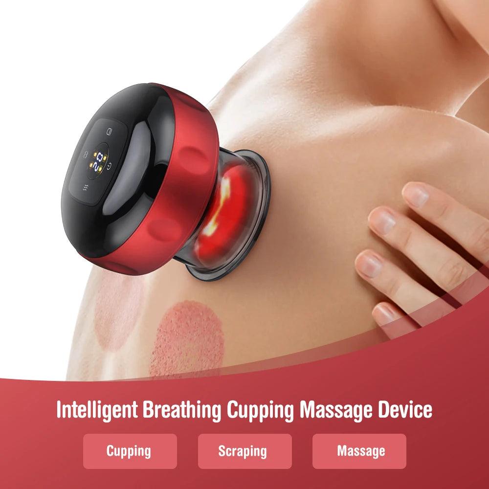 Electric Vaccum Cupping Massager Body Slimming Massage 12 Levels Guasha Scraping Heat Therapy Pressure Negative Acupuncture