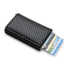 DIENQI Carbon RFID Wallet Male Mini Slim Money Card Holder