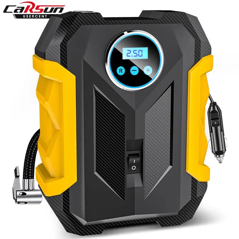 Portable Automobile Air Compressor with LED Lamp & Auto Stop - Tire Inflation Pump  ourlum.com   