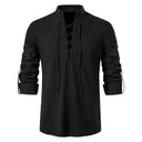 2023 Men's Vintage Cotton Linen Casual Shirt Stylish Long Sleeve Tee