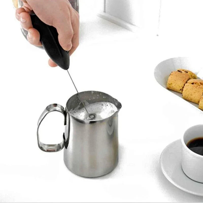 Portable Electric Milk Frother: Compact Cappuccino Maker Kit  ourlum.com   
