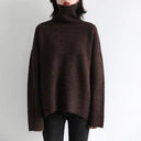 CHIC VEN Cozy Korean Knit Turtleneck Sweater for Women - Stylish Winter Pullover Top 2022  ourlum.com Coffee S United State