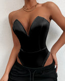 Elegant Deep V-Neck Bodysuit Shapewear - Waist Trainer & Thong Shaper for Women