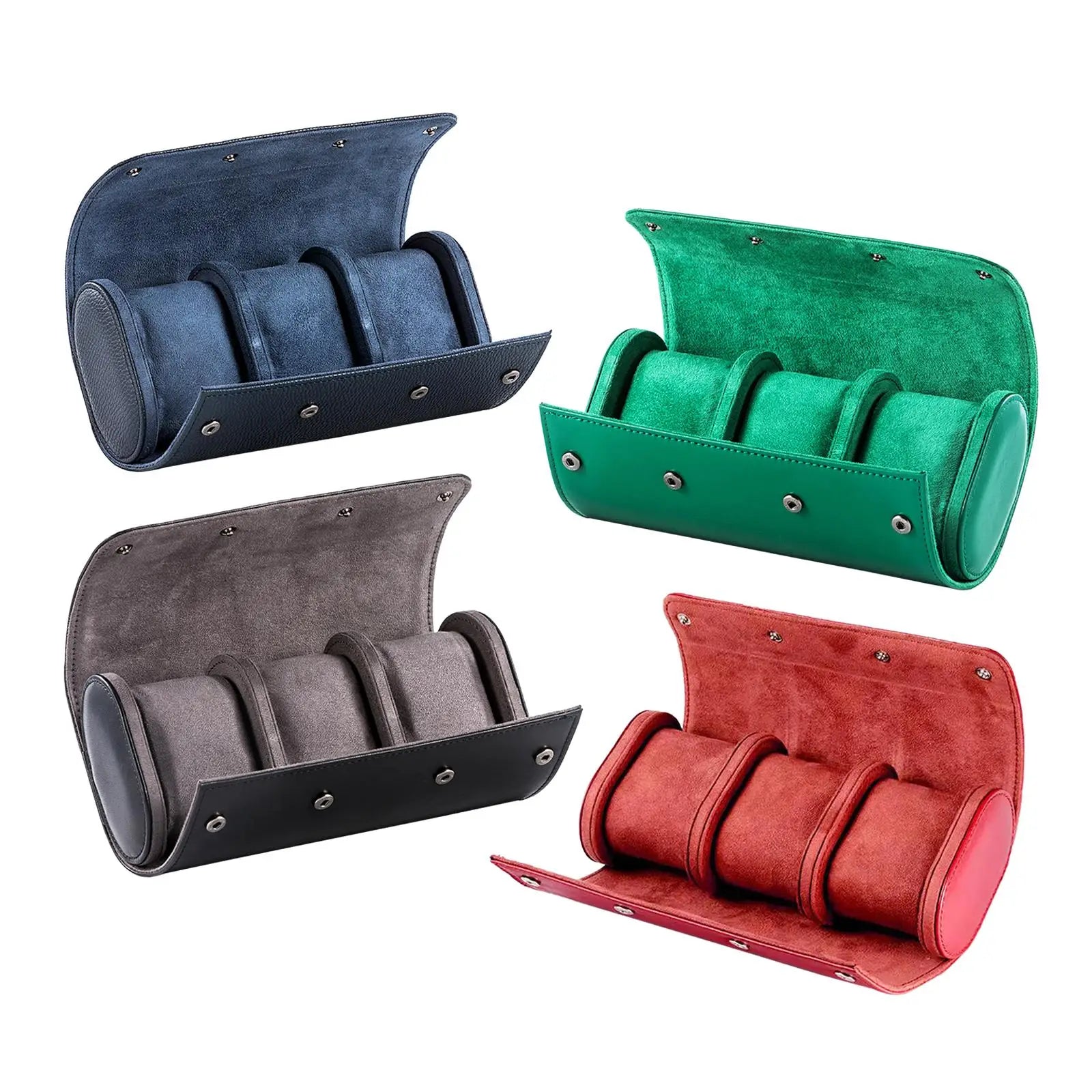 Chic Vintage PU Leather Watch Roll Travel Case with Multiple Slots and Gift-Worthy Design  OurLum.com   