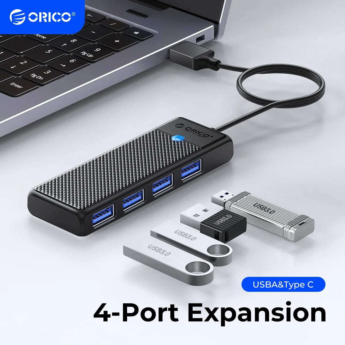 ORICO Type C Hub USB: High-Speed 4-Port Data Transfer Splitter  ourlum.com   
