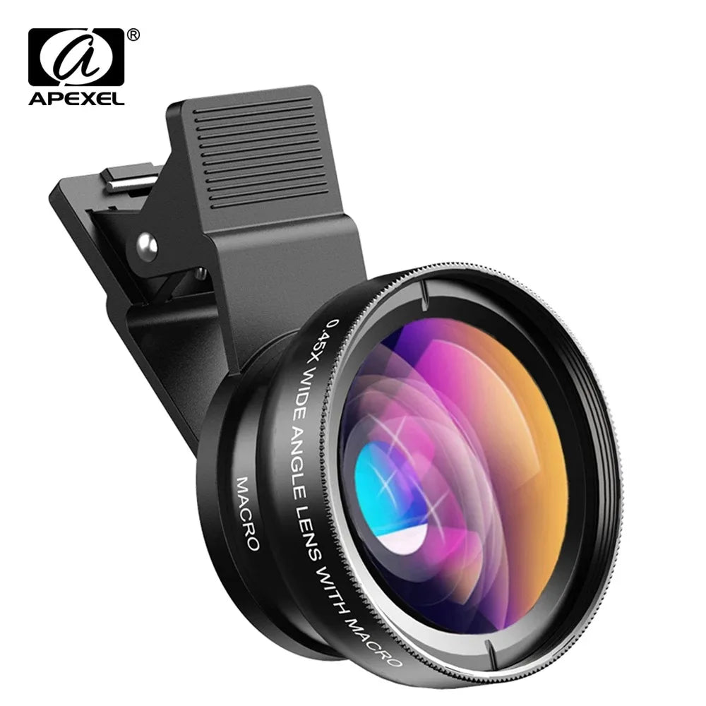 APEXEL 2-in-1 HD Camera Lens Kit for iPhone 13 - Wide Angle & Macro Lenses for All Smartphones  ourlum.com   