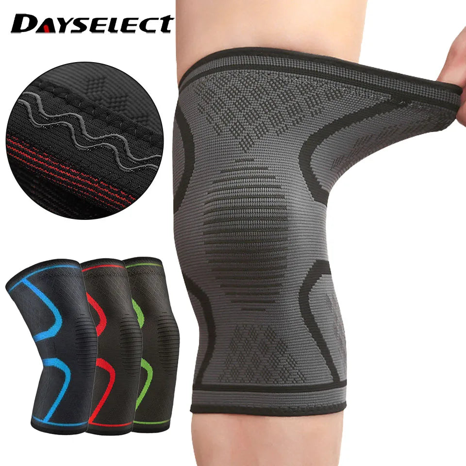 Winter Sports Knee Pads - Non-slip, Breathable, Colorful Stretchable Support for Fitness, Basketball, Cycling, and Running