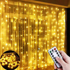 LED Curtain Lights with Remote Control: Festive Christmas Fairy Garland - Illuminate Your Space