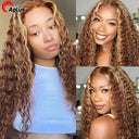 99j Burgundy Ombre Deep Wave Lace Front Wig Human Hair