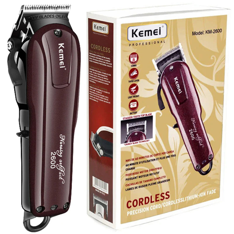 Kemei 2600 professional hair trimmer for men adjustable beard & hair clipper electric barber hair cutting machine rechargeable