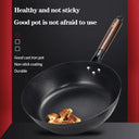 28cm Non-Stick Cast Iron Wok Pan for Gas and Induction Cooktops