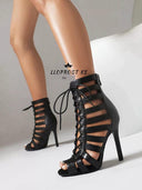 European Chic Cut-Out Peep Toe Heels Stylish Trendsetter