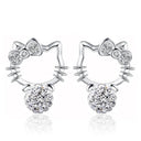 Starlight Elegance Silver Star Stud Earrings Dazzling Zircon Design